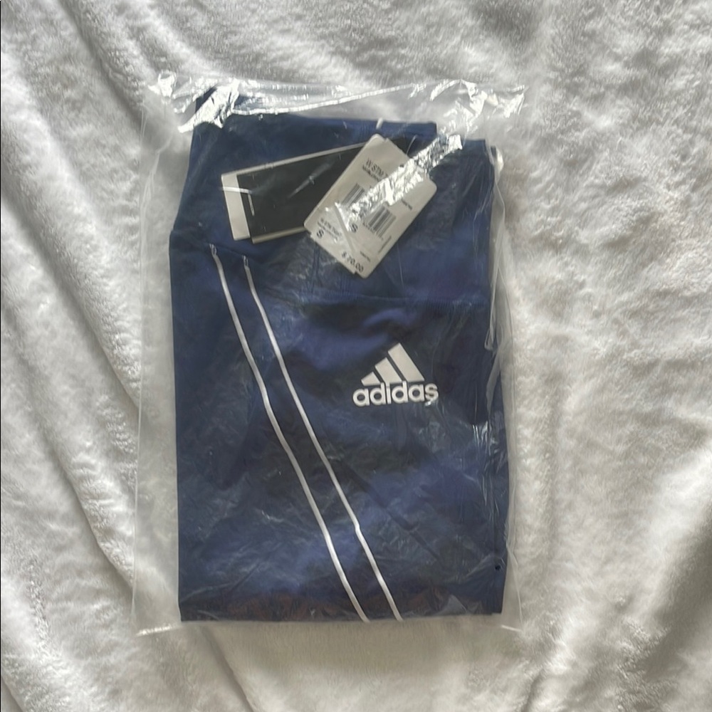 Adidas Navy Track Pants with White Accents